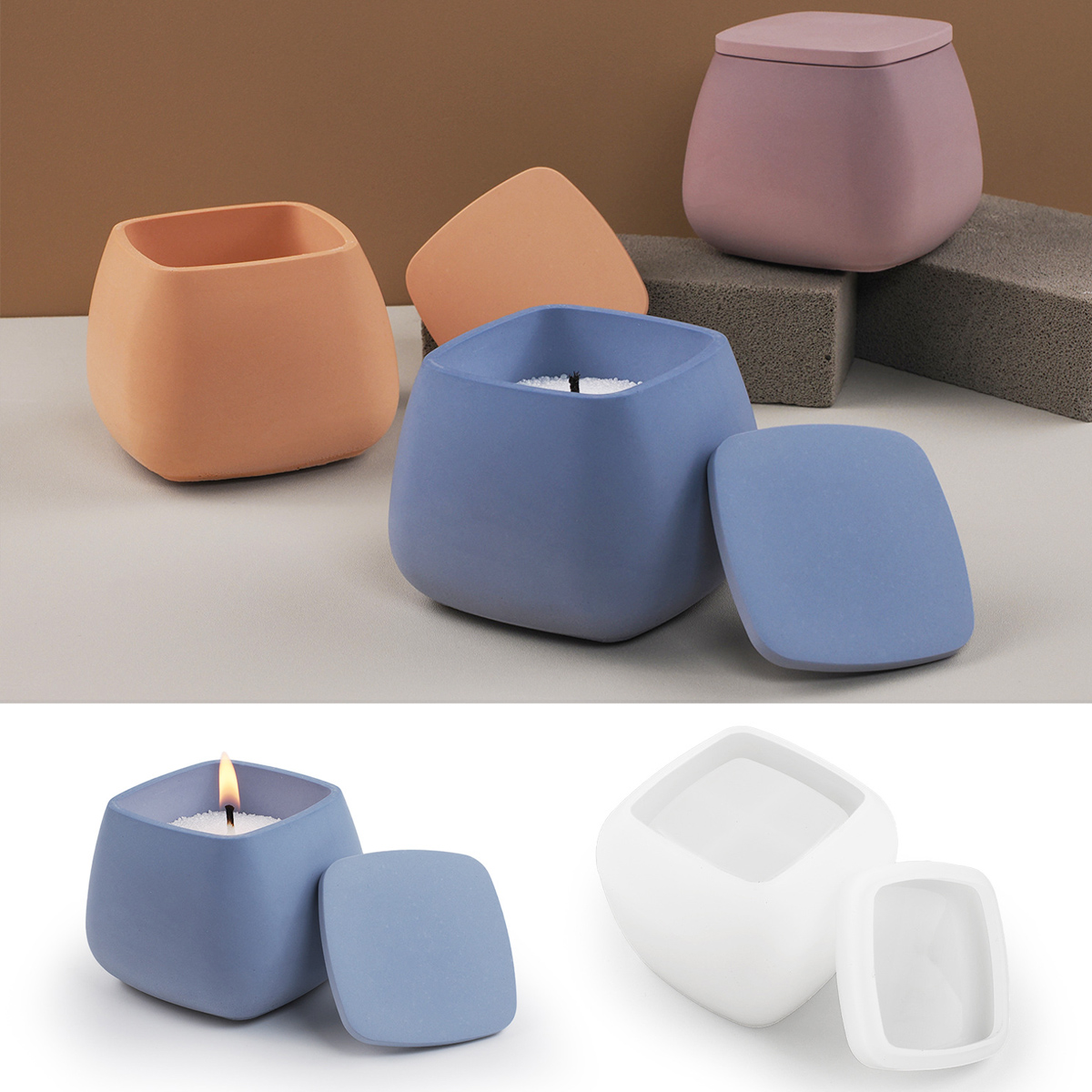 Square Candle Jar Silicone Mol - огляд і ціна Resin Art Case