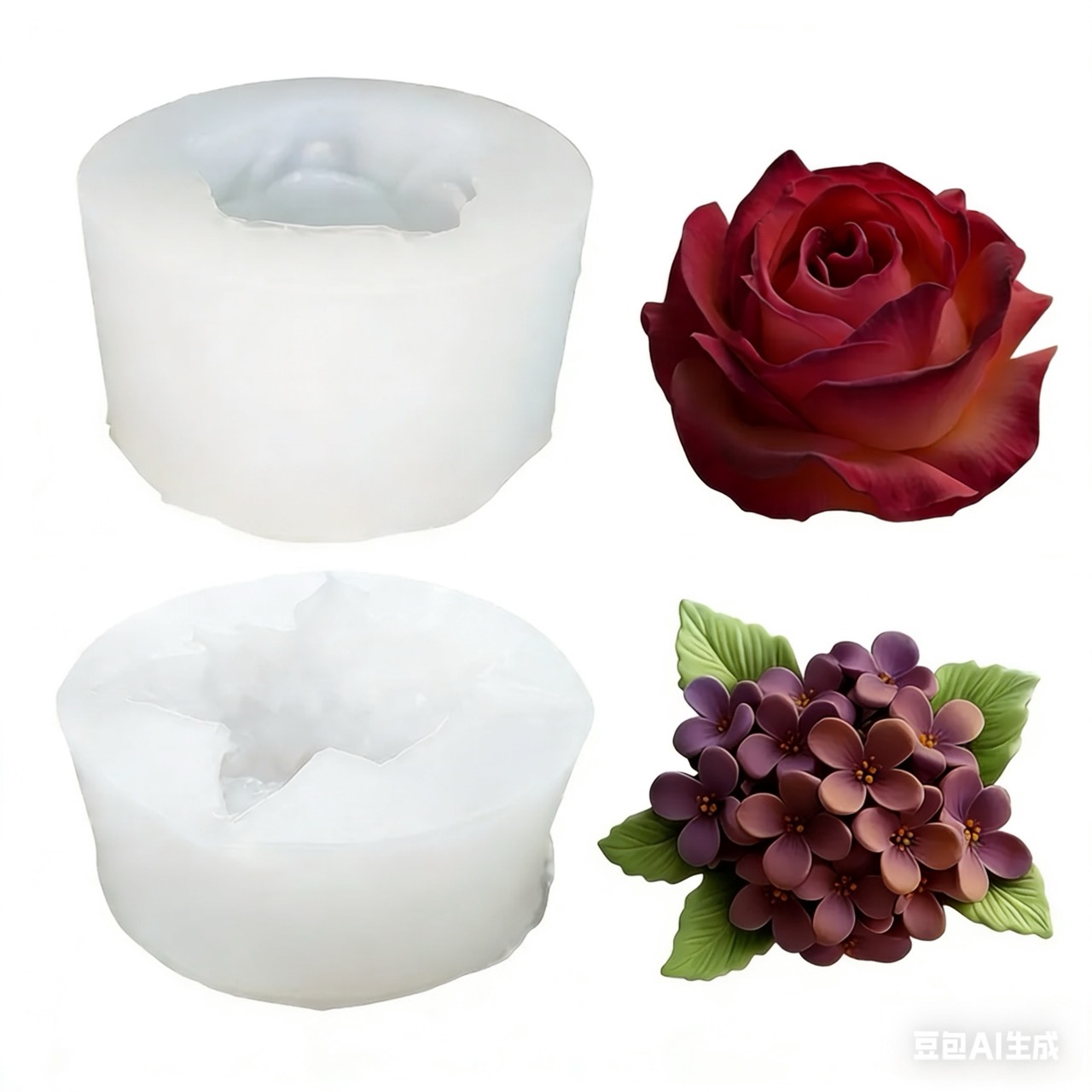2-Piece 3D Rose and Lilac Sili - огляд і ціна Resin Art Rose