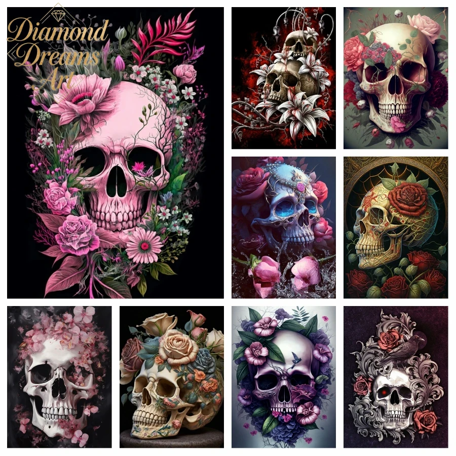 Frameless,Halloween Skull Diam - огляд і ціна Resin Art Rose