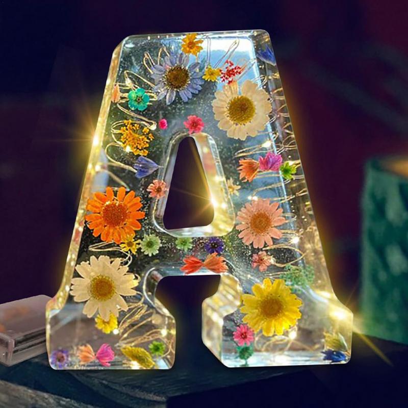 Floral 26 Letters Night Lights - огляд і ціна Resin Art Alphabet